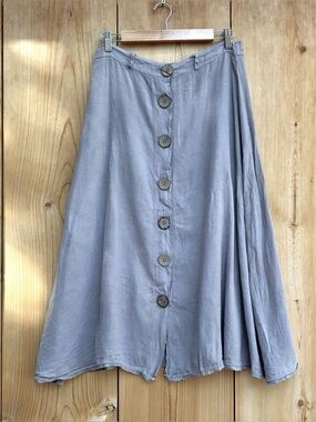 Elena Baldi Made In Italy Tan Linen Skirt Sz Large